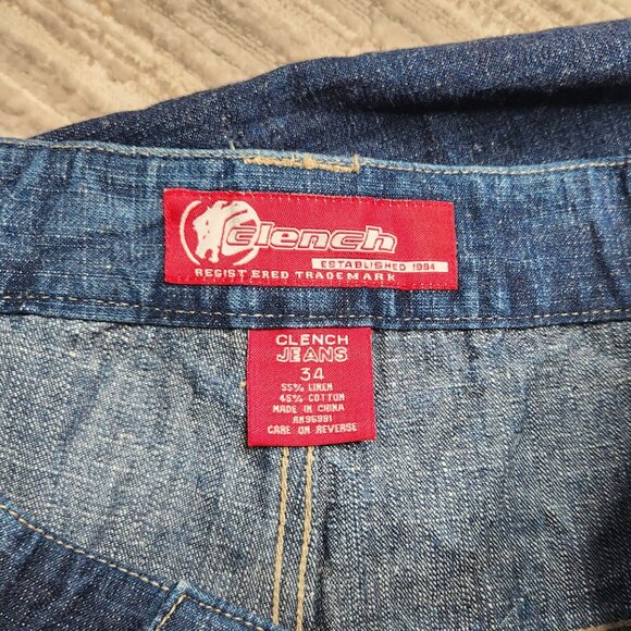 Clench Jeans, Dark Blue Jean Color, Active Wear, Baggy, Y2K, Size 34W 32L - Picture 7 of 13